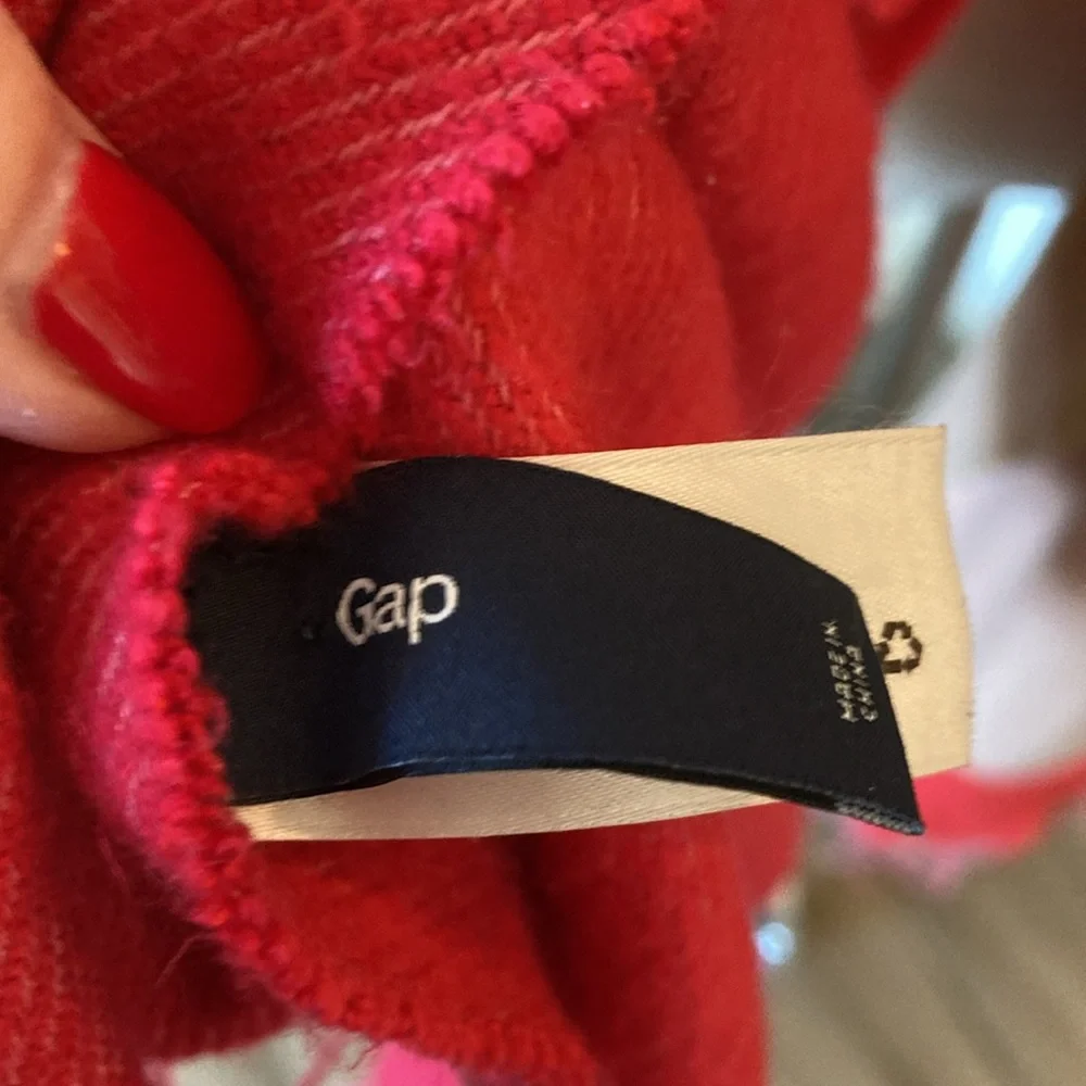 Gap colorblock fringe long scarf